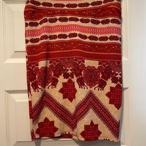 Cream & red Patterned Cassie skirt